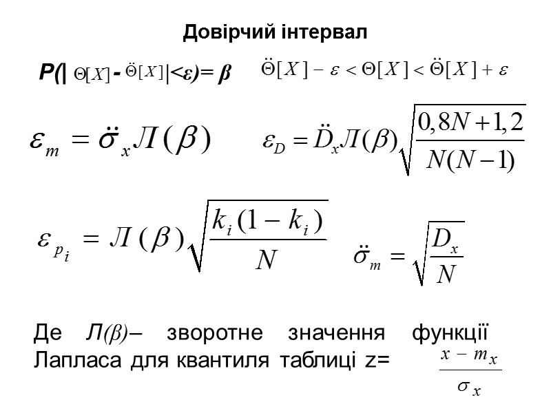 Довірчий інтервал P(| - Довірчий інтервал P(| -